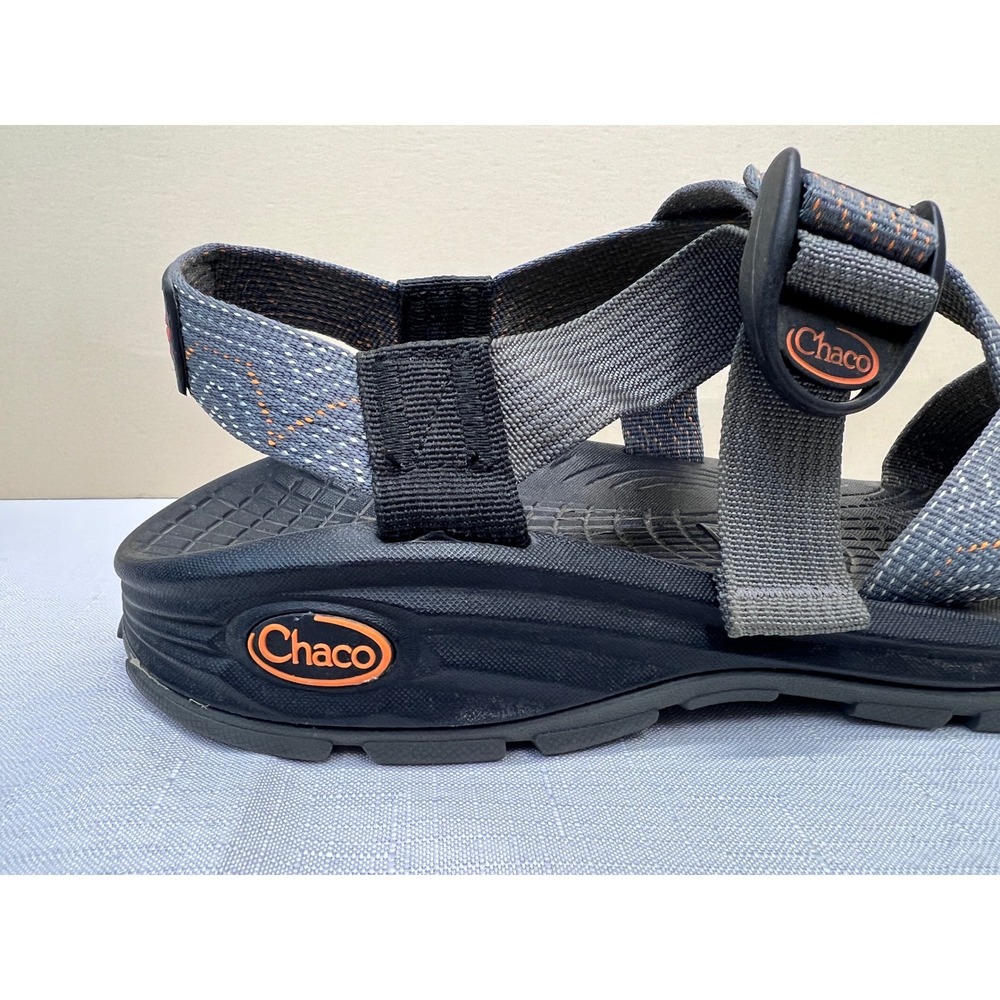 Chaco Z/Cloud Sandals Mens 12 Grey Orange Excellent Hiking Sport Strappy - Picture 3 of 10